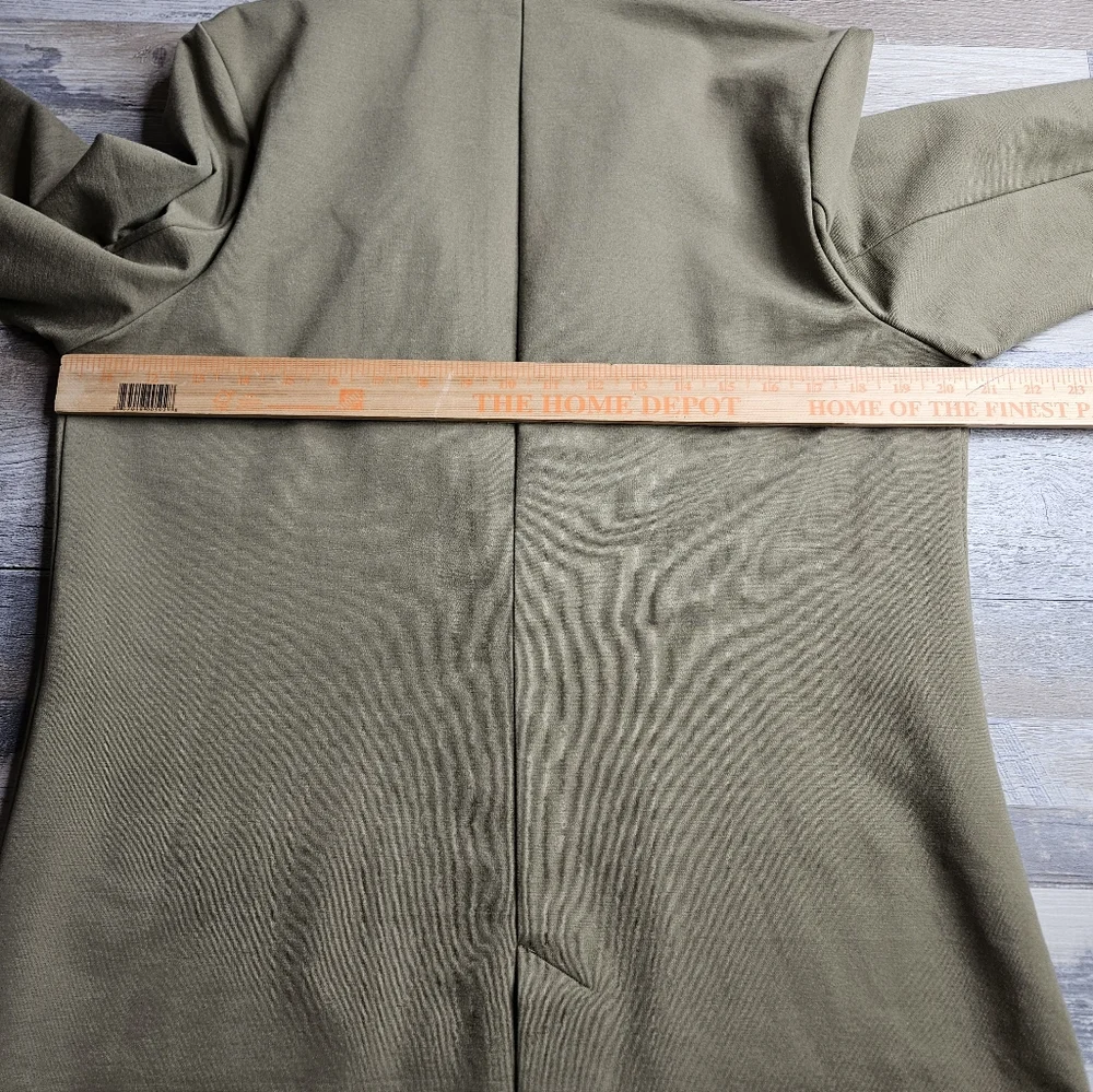 Garnet Hill Relaxed Knit Bkazer Olive Green Women's Size 10 - Picture 11 of 12